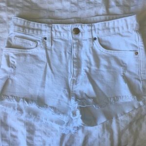 White Jean Shorts